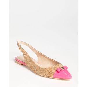 Kate Spade Ginny Slingback Flat-Cork/Pink - Sz 9.5